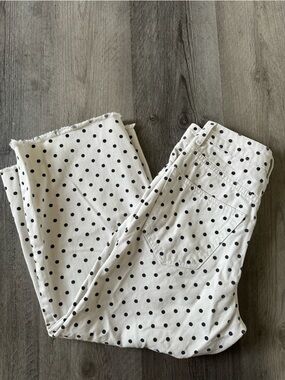 🌻 Topshop White Polka Dot Cropped Denim Jeans 🌻